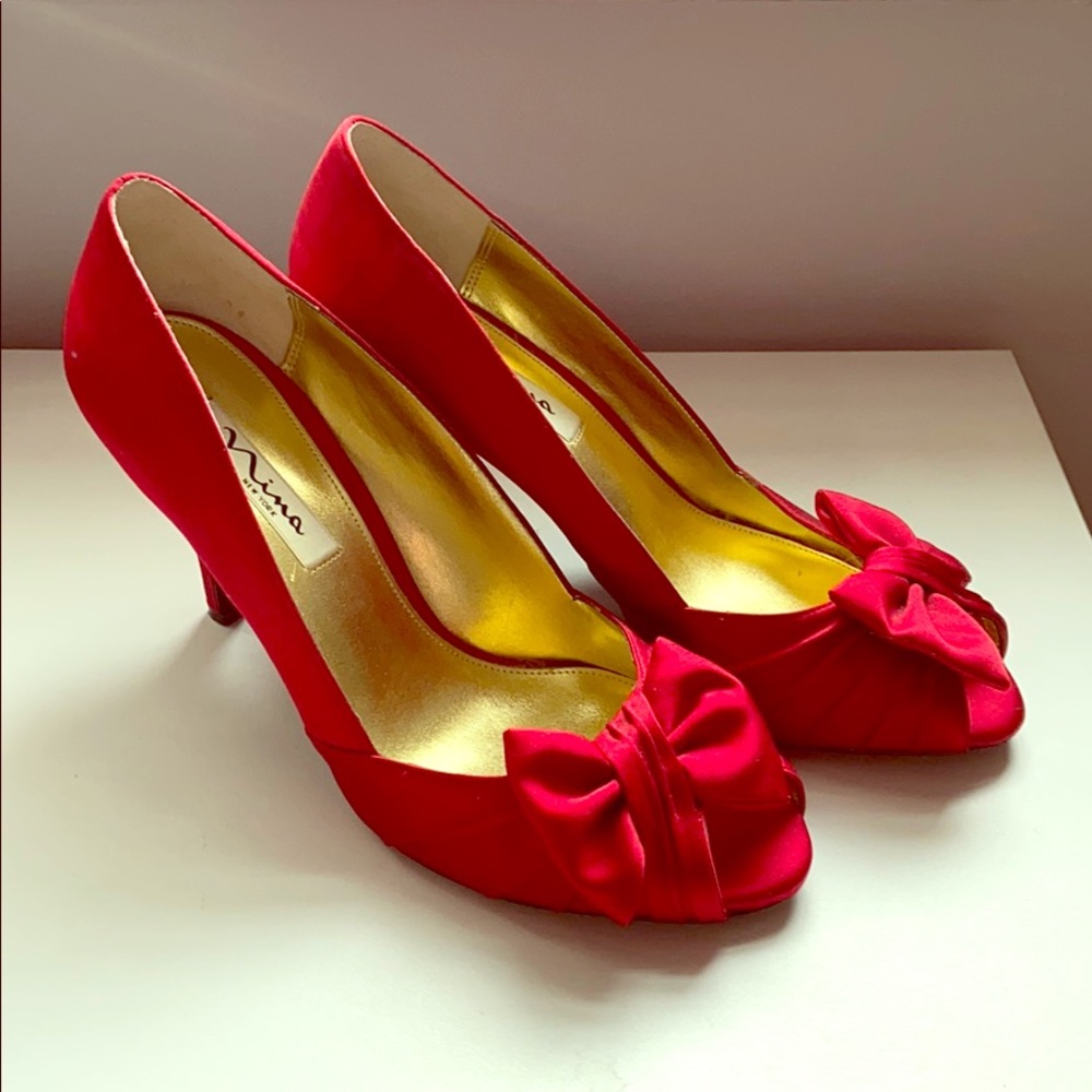 Nina open toe heels
